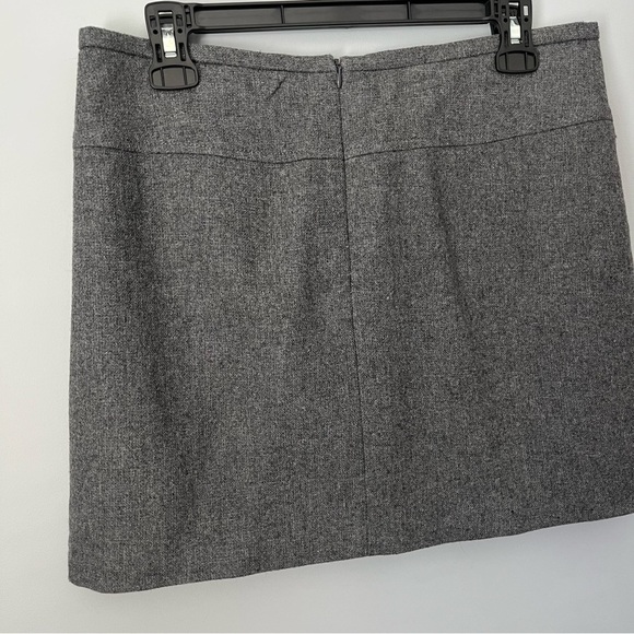 Kenar Double Faux Zipper Nevada Grey Wool Blend Mini Skirt Size 2 - Picture 12 of 13